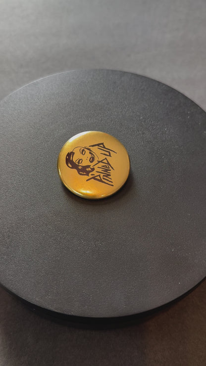 1.25" Metallic Gold Custom Pinback Buttons