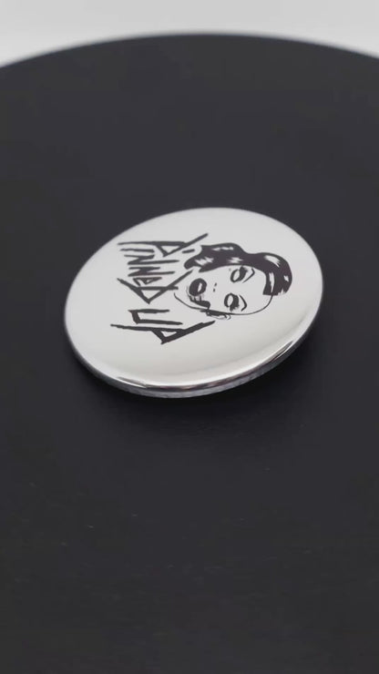 2.25" Metallic Silver Custom Pinback Buttons