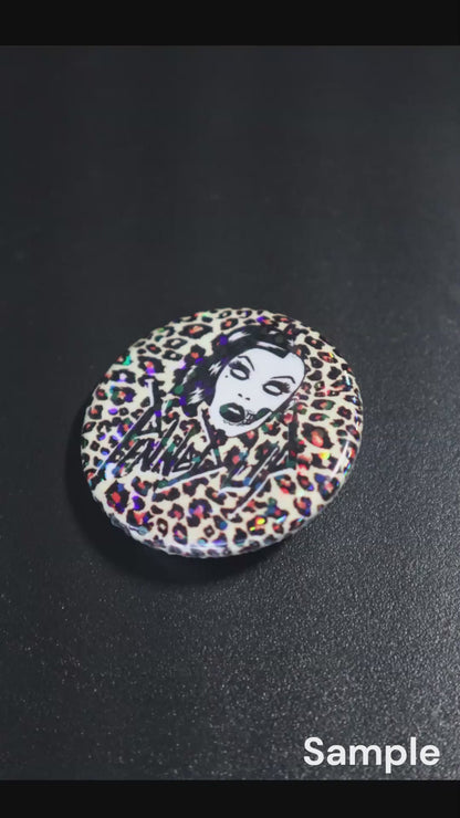 2.25" Dot Iridescent Custom Pinback Buttons