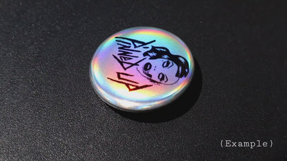 2.25" Matte Holographic Custom Pinback Buttons