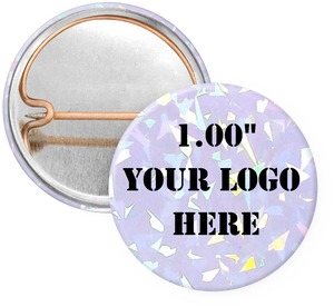 1.00" Shatter Holographic Custom Pinback Buttons (1-5 Images)