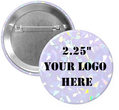 2.25" Shatter Iridescent Custom Pinback Buttons