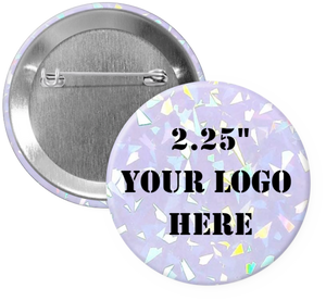 2.25" Shatter Holographic Custom Pinback Buttons (1-5 Images)
